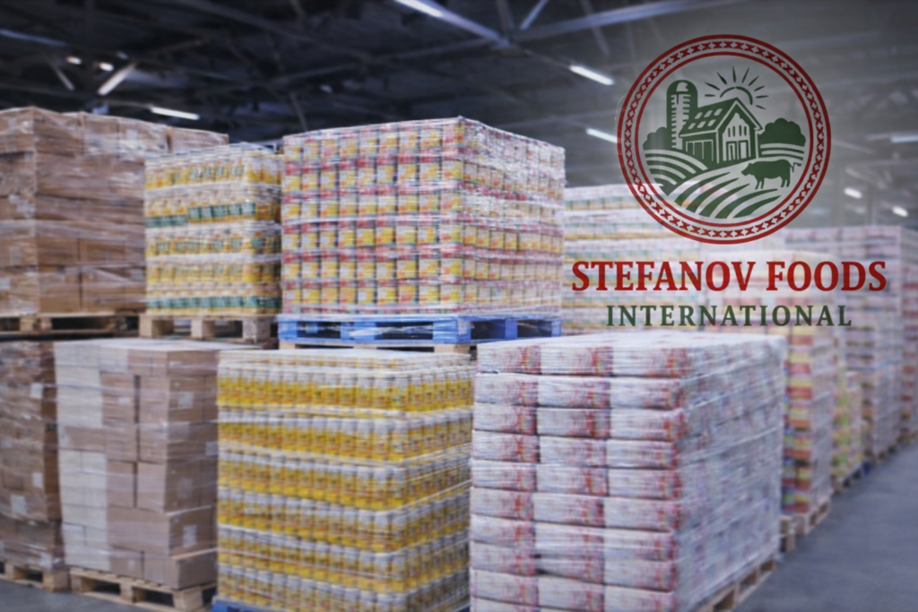 Склад с хранителни продукти и лого